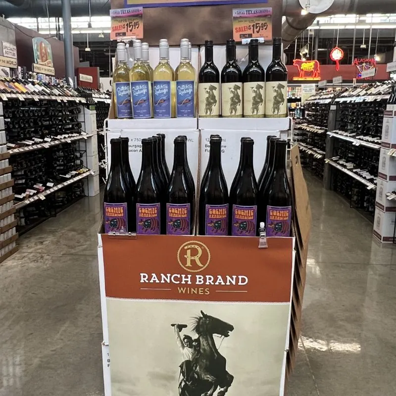 Ranch Brand Wines retail display