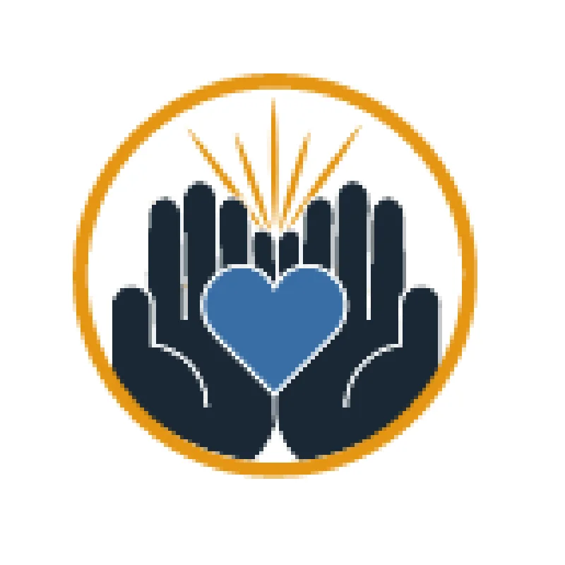 Custom icon: hands cradling a heart with light rays, from the Covenant Membership icon library